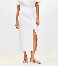 Linen Column Maxi Skirt