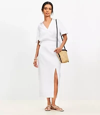 Linen Column Maxi Skirt