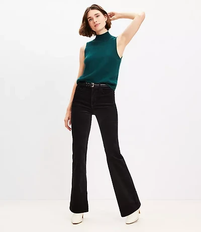 Tall Five Pocket Slim Flare Pants Velvet