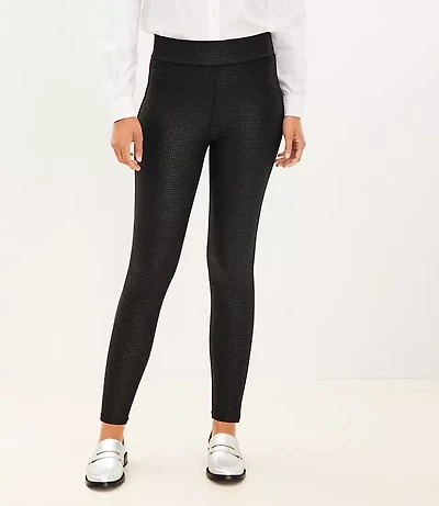 Houndstooth Coated Ponte Leggings
