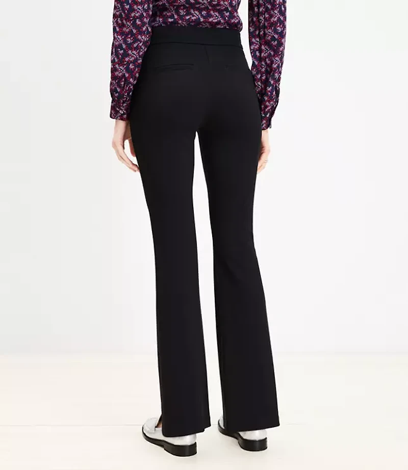 Split Hem Flare Pants Twill