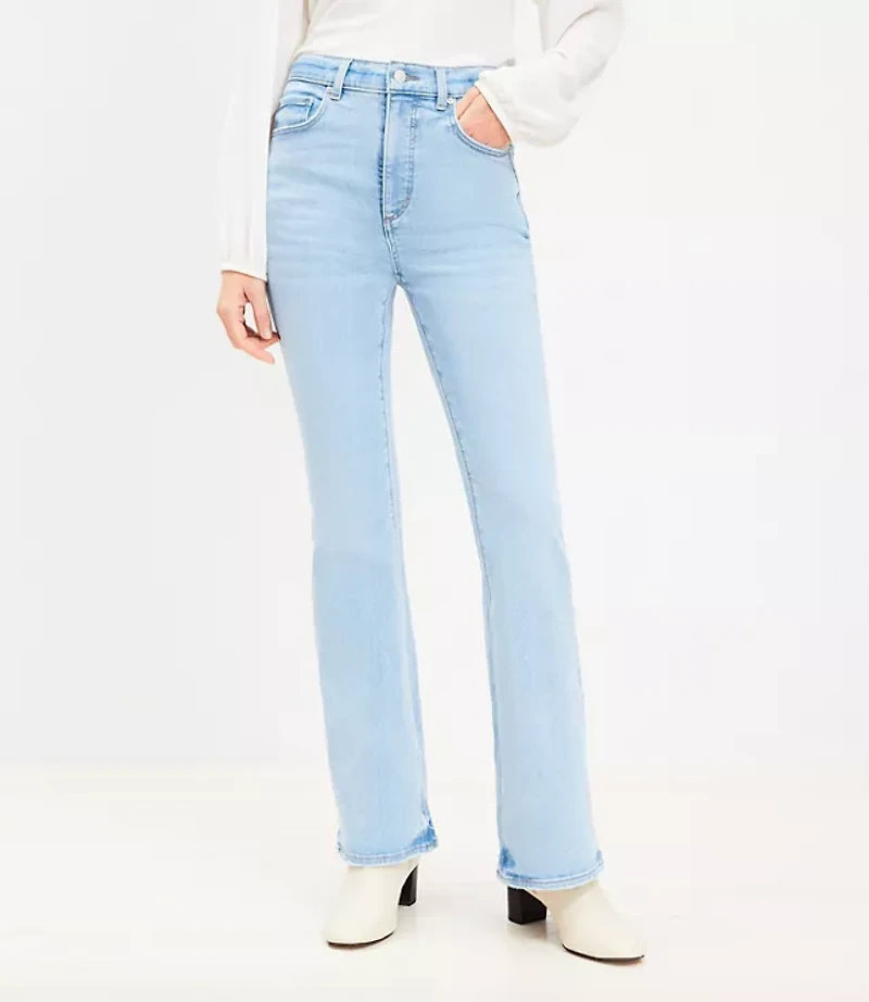 High Rise Slim Flare Jeans in Light Wash
