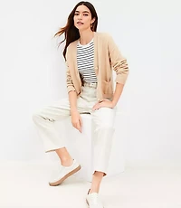 Pintucked High Rise Straight Jeans in Popcorn