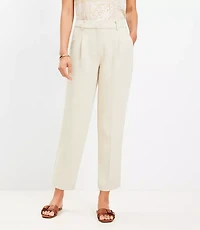 Pleated Tapered Pants Crepe