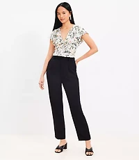 Pleated Tapered Pants Crepe
