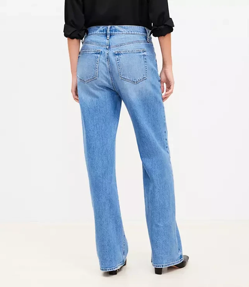 Curvy High Rise Wide Leg Jeans Bright Mid Indigo Wash