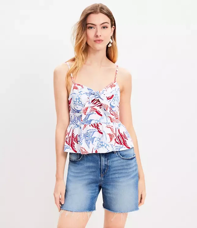 Fish Textured Tie Front Cami