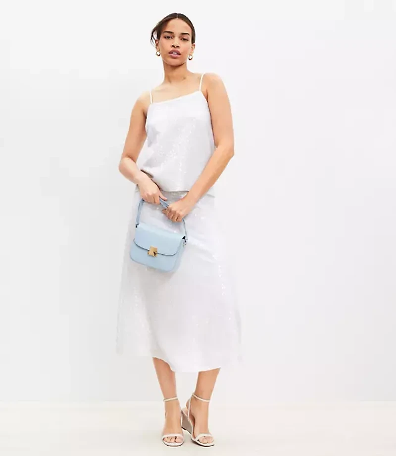 Sequin Flowy Square Neck Cami