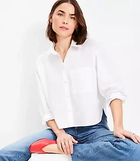Petite Poplin Modern Pocket Shirt