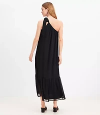 Crinkle Tiered One Shoulder Maxi Dress