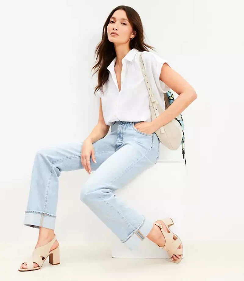 Petite Crinkle Dolman Shirt