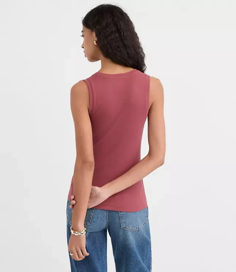 Petite Perfect Ribbed Scoop Neck Tank Top