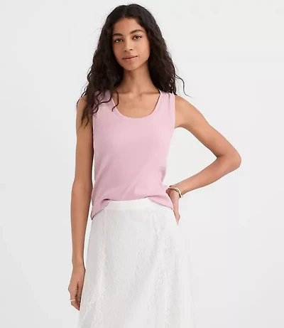 Petite Perfect Ribbed Scoop Neck Tank Top