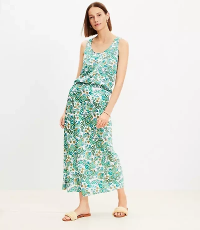 Paisley Bias Maxi Skirt