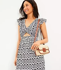 LOFT Beach Scroll Cutout Tiered Maxi Dress