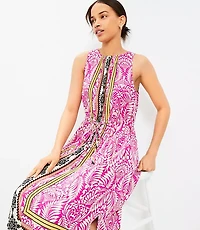 Palm Cutout Back Midi Pocket Dress