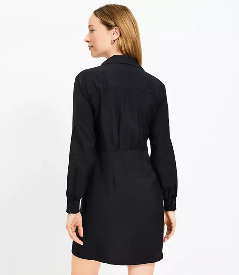 Dahlia Tie Front Mini Shirtdress