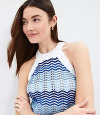 Textured Stripe Halter Sweater