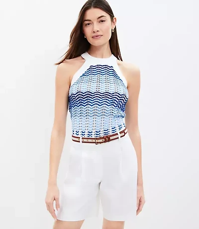 Textured Stripe Halter Sweater