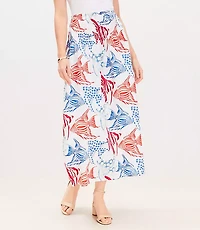 Fish Poplin Smocked Maxi Skirt