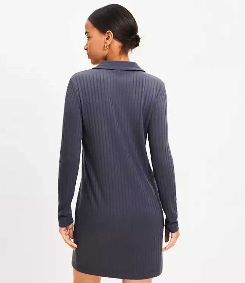 Ribbed Mini Shirtdress
