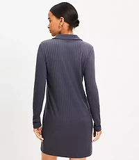 Ribbed Mini Shirtdress