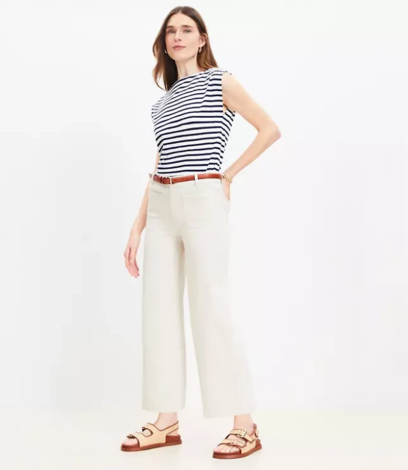 Tall Palmer Wide Leg Crop Pants Twill