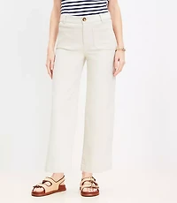 Tall Palmer Wide Leg Crop Pants Twill