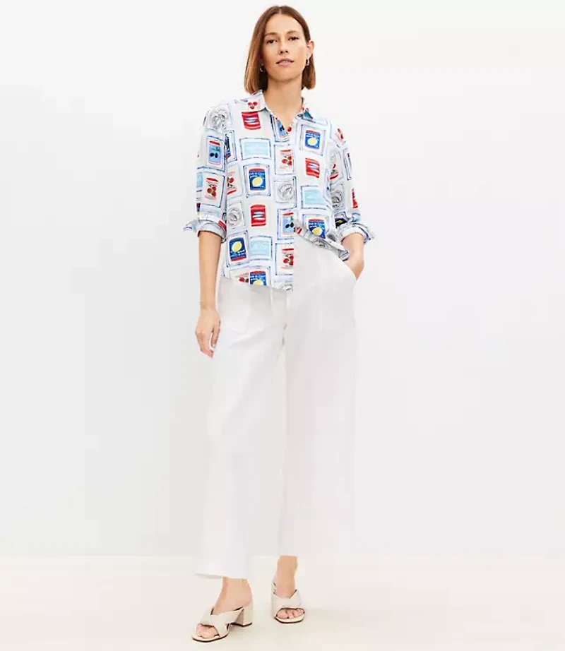 Tall Pull On Linen Cotton Wide Leg Pants