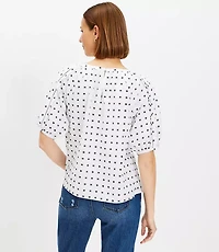 Plaid Cutout Raglan Sleeve Blouse