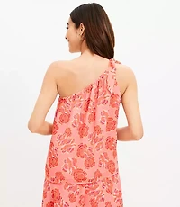 Petite Textured Floral Tie Strap Off The Shoulder Top