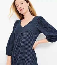 Tall Stripe Textured Pleated Mini Dress