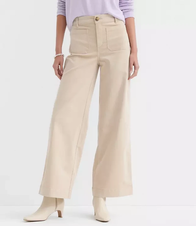 Petite Curvy Palmer Wide Leg Pants in Brushed Corduroy