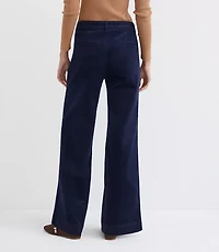 Petite Curvy Palmer Wide Leg Pants Brushed Corduroy