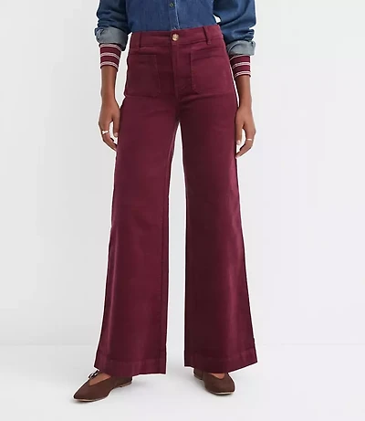 Petite Curvy Palmer Wide Leg Pants in Brushed Corduroy