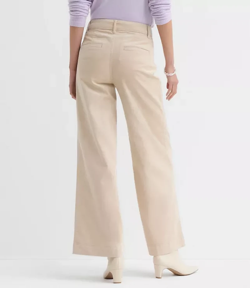 Petite Curvy Palmer Wide Leg Pants Brushed Corduroy