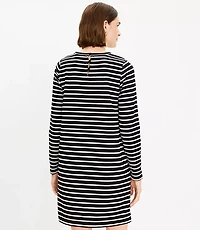 Petite Striped Ottoman Mock Neck Dress