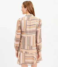 Petite Houndstooth Bow Mini Flounce Dress
