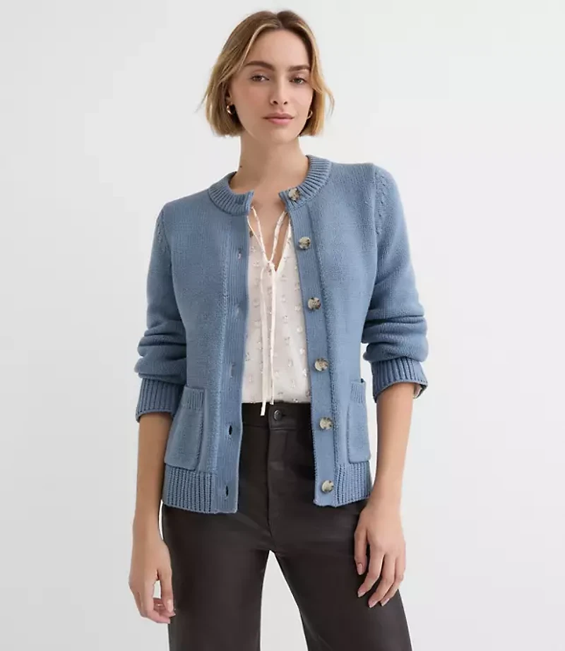 Waisted Patch Pocket Cardigan