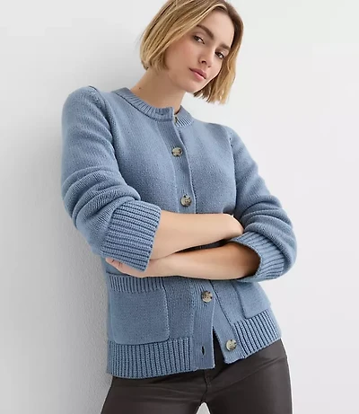 Waisted Patch Pocket Cardigan