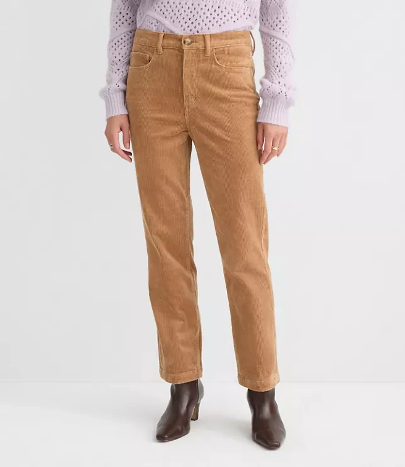 Petite Curvy Straight Corduroy Pants