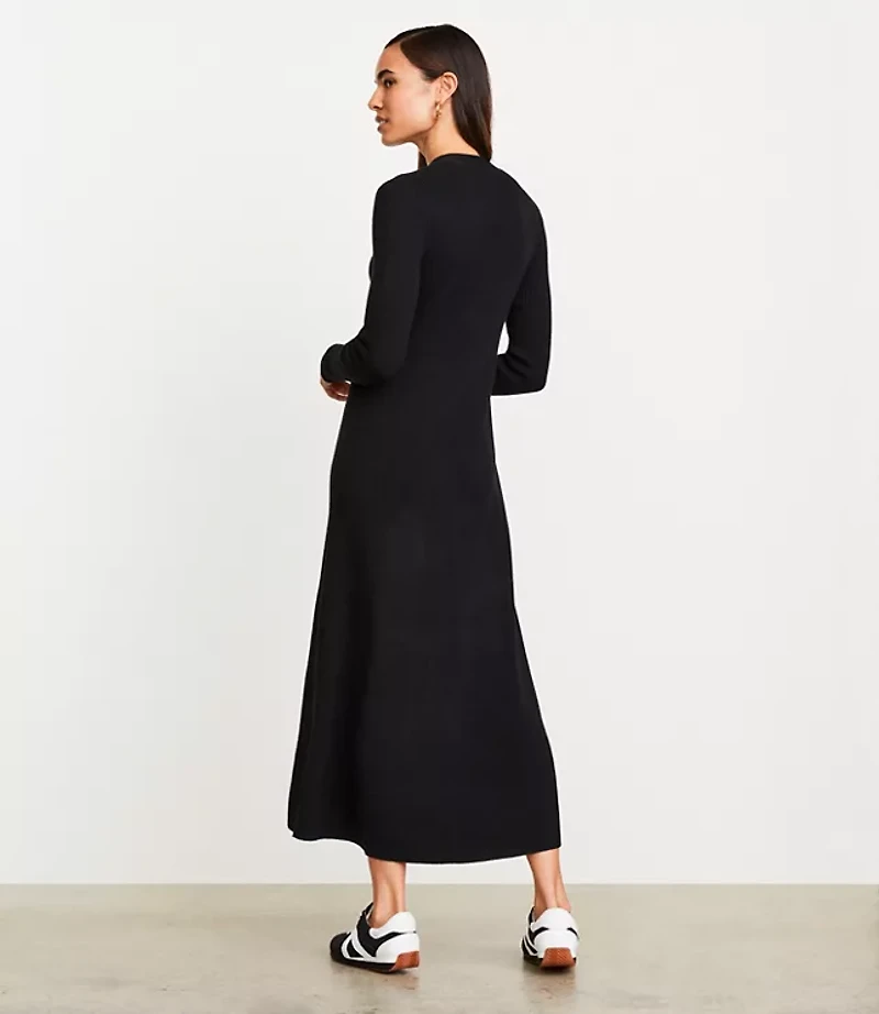 Petite LOFT Versa Ribbed V-Neck Maxi Sweater Dress