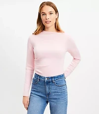 Cozy Ribbed Asymmetric Neck Top
