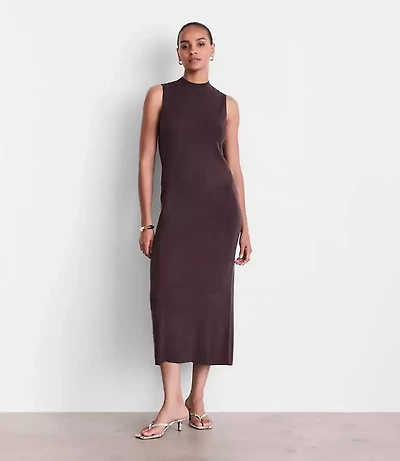 Petite LOFT Versa Sleeveless Mock Neck Midi Sweater Dress