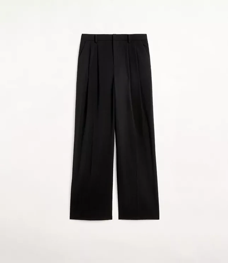 Curvy LOFT Versa Seasonless Stretch Double Pleat Wide Leg Pant