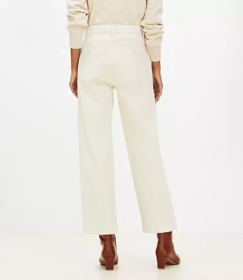 Sailor High Rise Wide Leg Crop Jeans in Popcorn