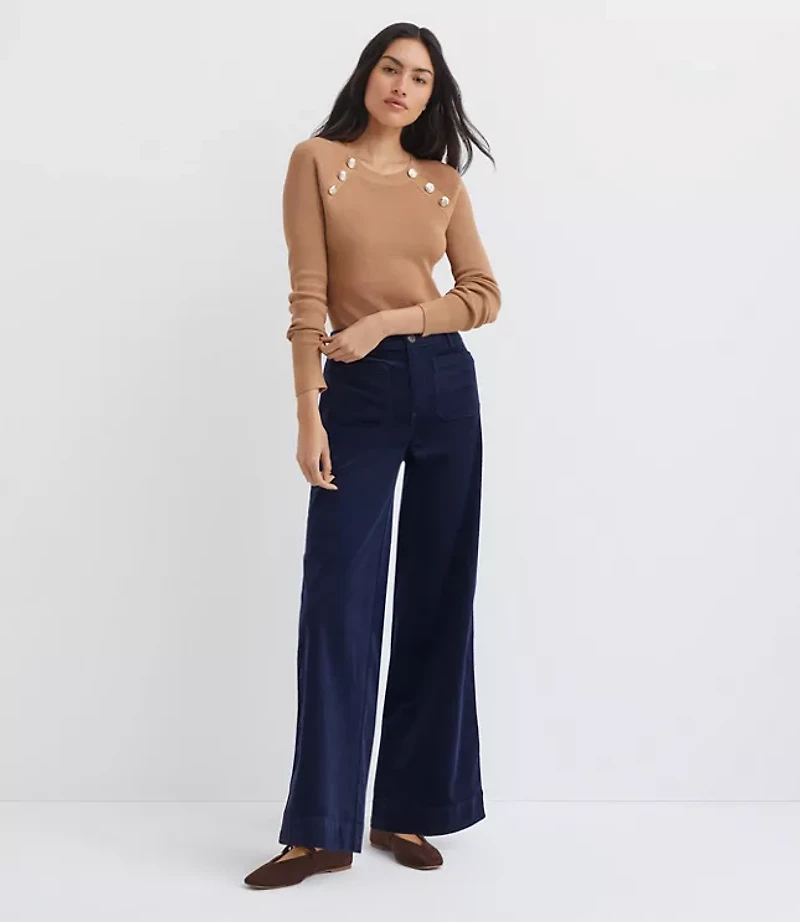 Tall Palmer Wide Leg Pants Brushed Corduroy