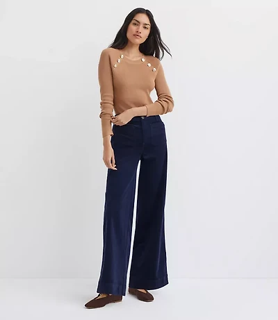 Tall Palmer Wide Leg Pants Brushed Corduroy