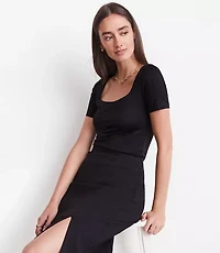 LOFT Versa 360 Knit Square Neck Tee