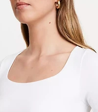 LOFT Versa 360 Knit Square Neck Tee